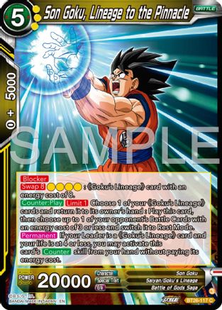Image of Son Goku, Lineage to the Pinnacle (BT26-117) - Ultimate Advent Foil