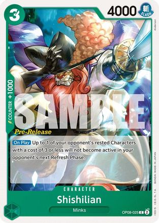 Image of Shishilian (OP08-025) - Two Legends Pre-Release Cards