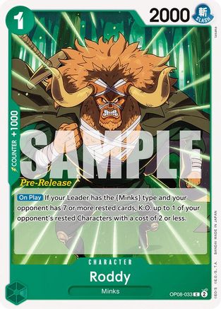 Image of Roddy (OP08-033) - Two Legends Pre-Release Cards