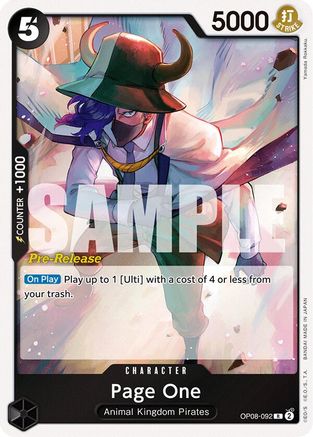 Image of Page One (OP08-092) - Two Legends Pre-Release Cards