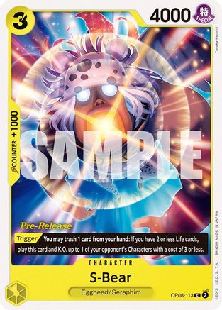 Image of S-Bear (OP08-113) - Two Legends Pre-Release Cards