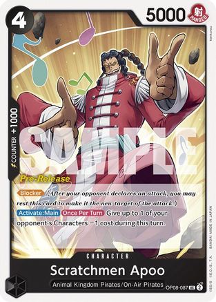 Image of Scratchmen Apoo (OP08-087) - Two Legends Pre-Release Cards