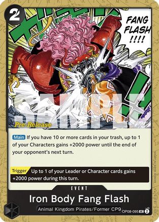 Image of Iron Body Fang Flash (OP08-095) - Two Legends Pre-Release Cards