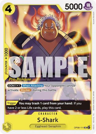 Image of S-Shark (OP08-111) - Two Legends Pre-Release Cards