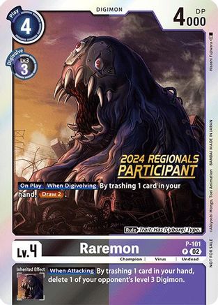Image of Raremon - P-101 (2024 Regionals Participant) (P-101) - Digimon Promotion Cards Foil