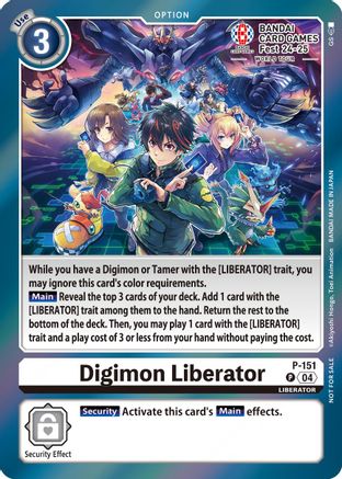 Image of Digimon Liberator - P-151 (BANDAI Card Games Fest 24-25 World Tour) (P-151) - Digimon Promotion Cards Foil