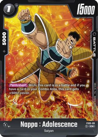 Image of Nappa : Adolescence (Bonus Pack Alternate Art) (FS05-09) - Starter Deck 5 Bardock Holofoil