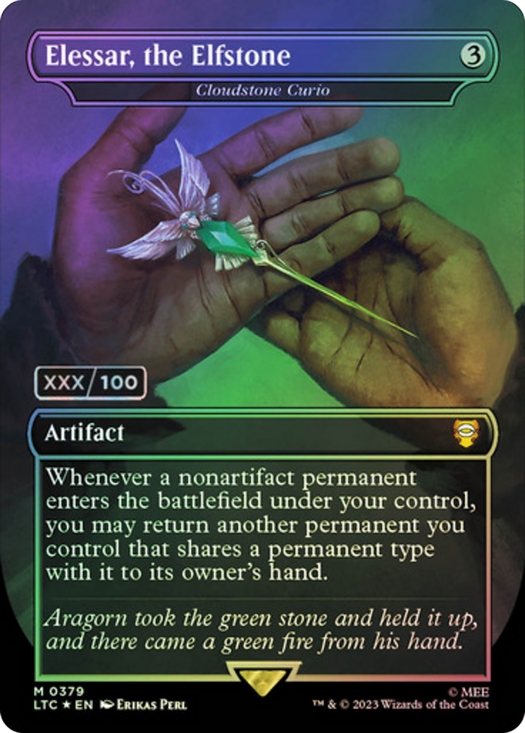 Image of Elessar, the Elfstone - Cloudstone Curio (Serial Numbered) (LTC-379) - Tales of Middle-earth Commander / Elessar, the Elfstone (Borderless) Foil
