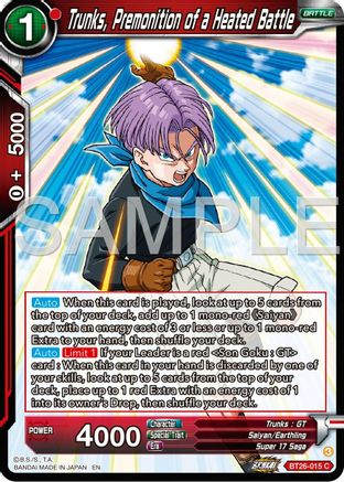 Image of Trunks, Premonition of a Heated Battle (BT26-015) - Ultimate Advent Foil