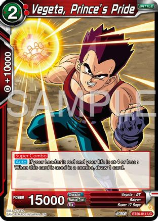 Image of Vegeta, Prince's Pride (BT26-014) - Ultimate Advent