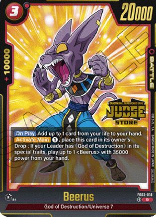 Image of Beerus - FB03-018 (Judge Pack (Store Judge) 02) (FB03-018) - Tournament and Championship Promos Holofoil