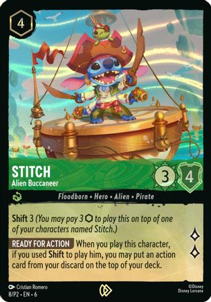 Image of Stitch - Alien Buccaneer (Stitch Collector's Gift Set Promo) (8) - Disney Lorcana Promo Cards Holofoil