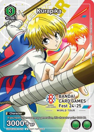 Image of Kurapika (BANDAI Card Games Fest 24-25 World Tour) (UEPR/HTR-1-072) - Union Arena Promotion Cards Foil
