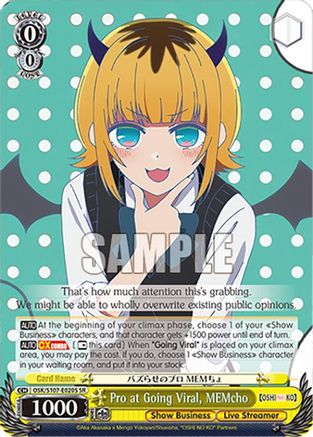 Image of Pro at Going Viral, MEMcho (SR) (OSK/S107-E020S SR) - [OSHI NO KO]