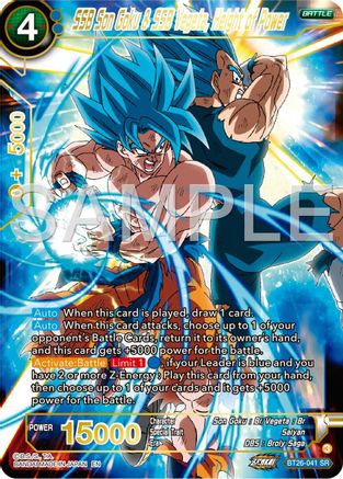 Image of SSB Son Goku & SSB Vegeta, Height of Power (BT26-041) - Ultimate Advent Foil