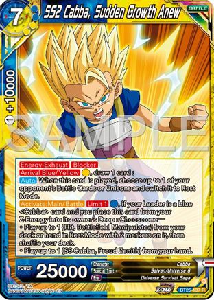 Image of SS2 Cabba, Sudden Growth Anew (BT26-137) - Ultimate Advent