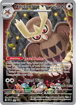 Image of Noctowl (Pokemon Center Exclusive) 141  - Holofoil SV Scarlet & Violet Promo Cards - Promo