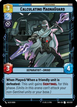 Image of Calculating MagnaGuard (033/257) - Twilight of the Republic Foil