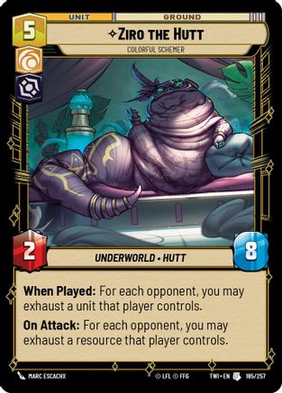 Image of Ziro the Hutt - Colorful Schemer (185/257) - Twilight of the Republic Foil