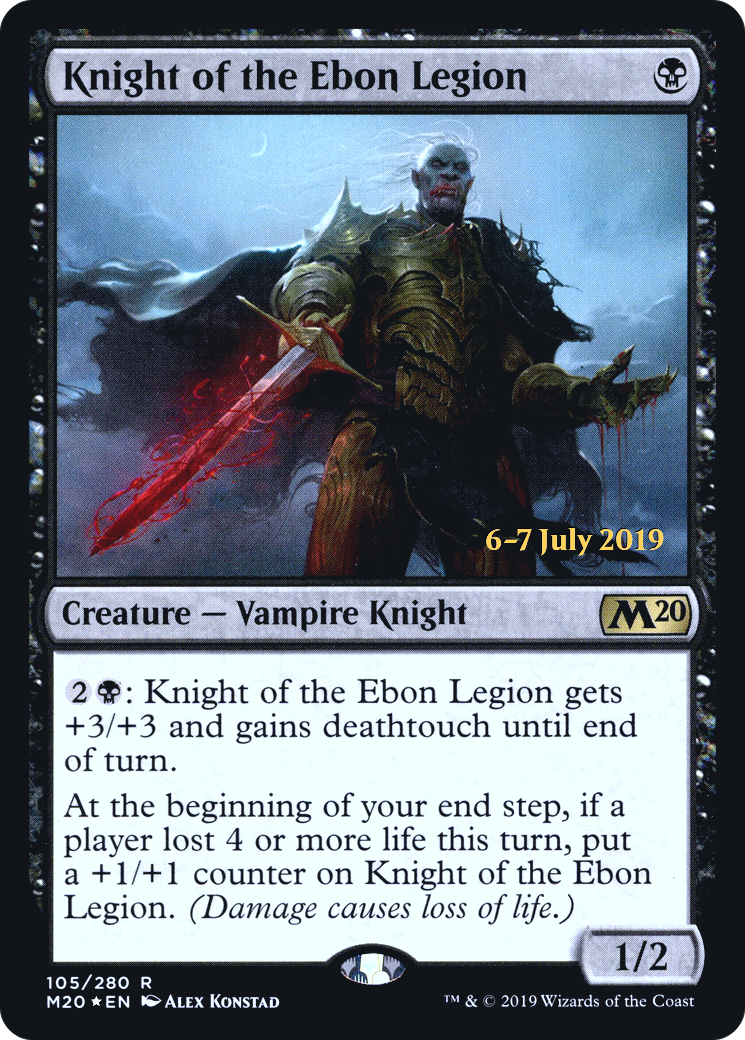 Image of Knight of the Ebon Legion (PRE-105S) - Core Set 2020 Promos Foil