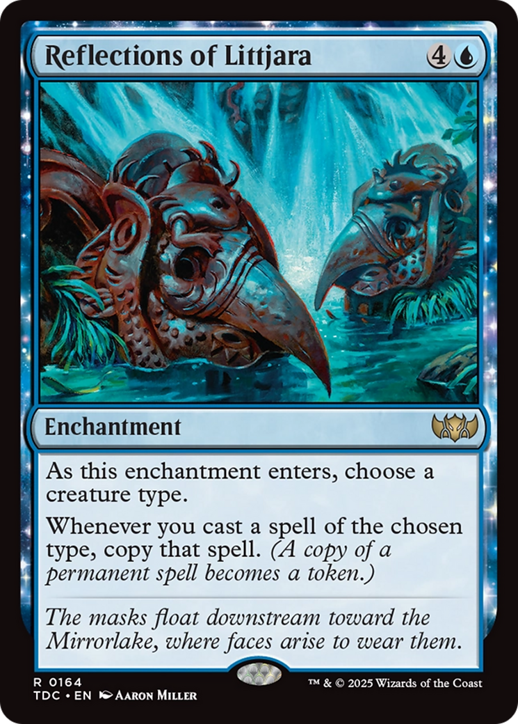 Image of Reflections of Littjara (TDC-164) - Commander: Tarkir: Dragonstorm: (enchantment)