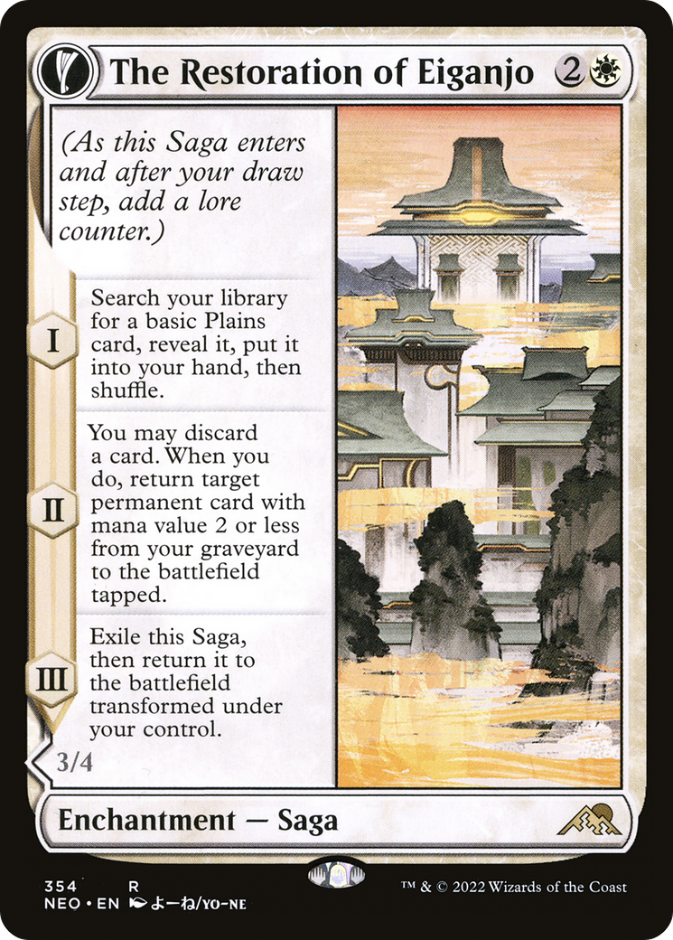 Image of The Restoration of Eiganjo (Showcase) (NEO-354) - Kamigawa: Neon Dynasty: (Showcase, fandfc)