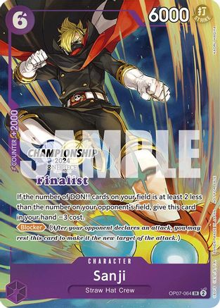 Image of Sanji (Championship 2024 Finalist Card Set) (OP07-064) - One Piece Promotion Cards Foil