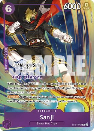 Image of Sanji (Championship 2024 Top Player Pack) (OP07-064) - One Piece Promotion Cards Foil