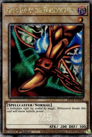 Image of Right Leg of the Forbidden One (Quarter Century Secret Rare) (MP24-EN002) - 25th Anniversary Tin: Dueling Mirrors 1st Edition