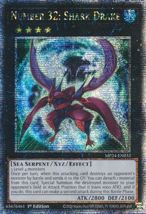 Image of Number 32: Shark Drake (Quarter Century Secret Rare) (MP24-EN033) - 25th Anniversary Tin: Dueling Mirrors 1st Edition