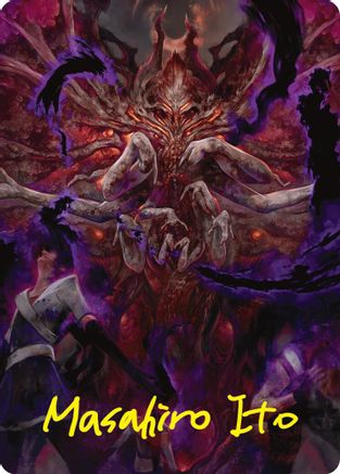 Image of Damnation Art Card (Gold-Stamped Signature) (ASDSK-053) - Art Series: Duskmourn: House of Horror