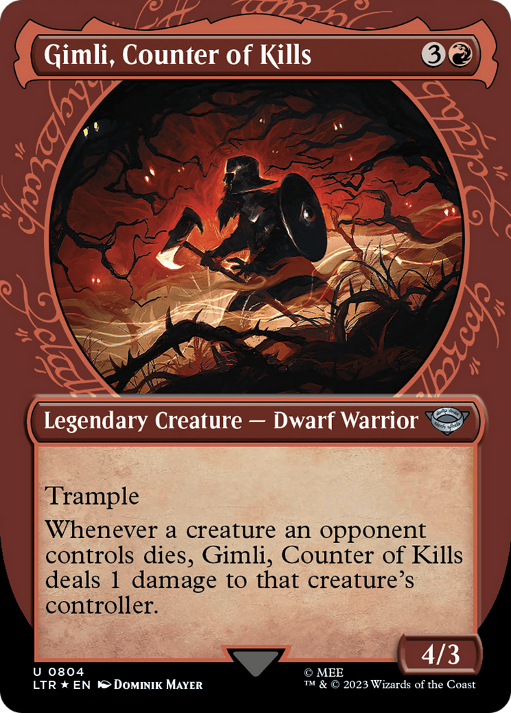 Image of Gimli, Counter of Kills (Showcase) (Surge Foil) (LTR-804) - The Lord of the Rings: Tales of Middle-earth: (Showcase) (Borderless) Foil
