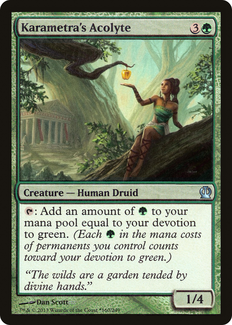 Image of Karametra's Acolyte (GBP-160) - Theros Promos Foil