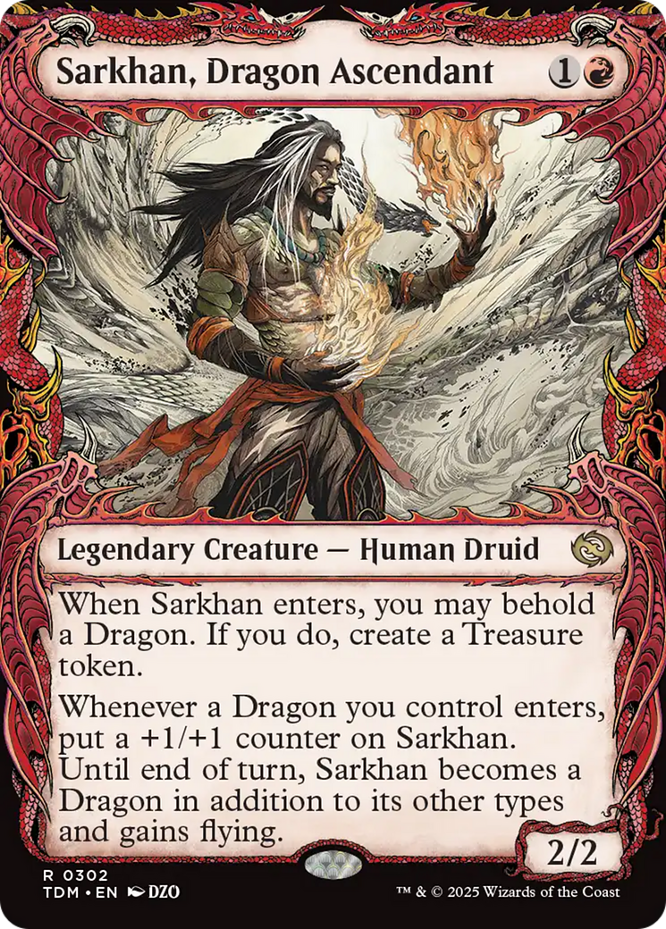 Image of Sarkhan, Dragon Ascendant (0302) (Showcase) (TDM-302) - Tarkir: Dragonstorm: (Showcase) Foil