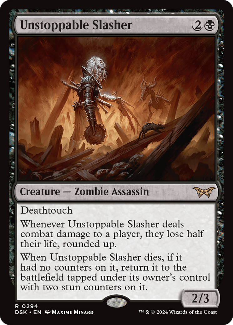 Image of Unstoppable Slasher (0294) (DSK-294) - Duskmourn: House of Horror Foil