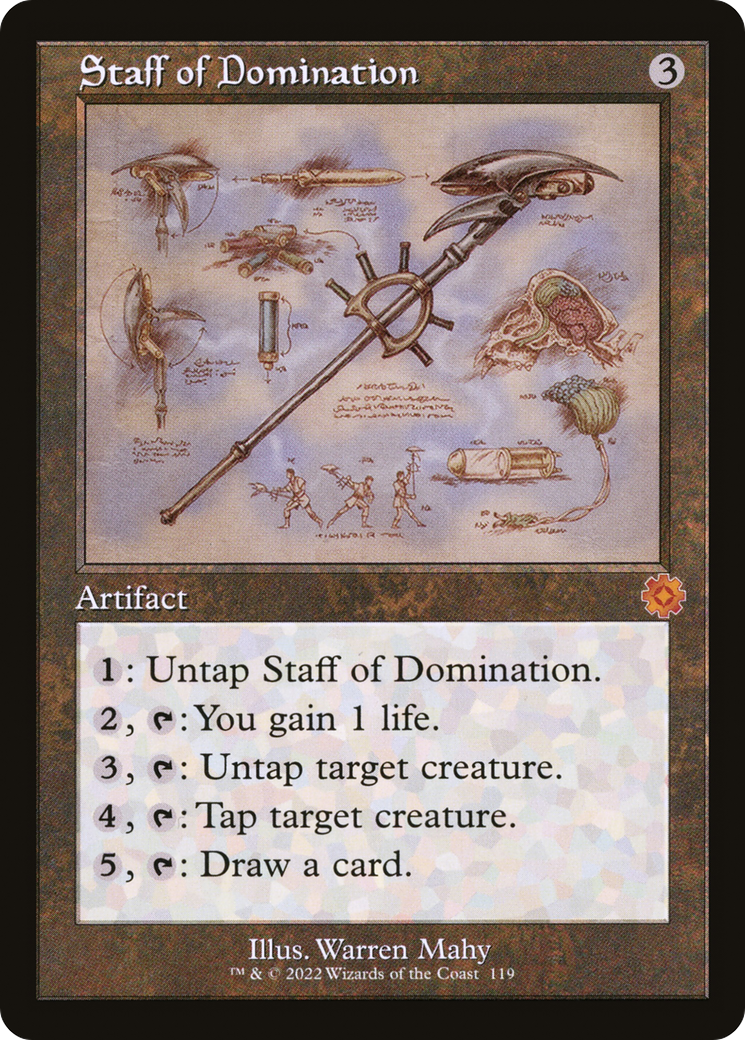 Image of Staff of Domination (Schematic) (BRR-119) - The Brothers' War Retro Artifacts