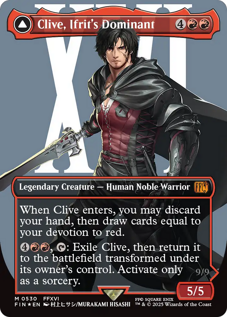 Image of Clive, Ifrit's Dominant (Borderless) (Surge Foil) (0530) (FIN-530) - FINAL FANTASY: (enchantment) (Borderless) Foil