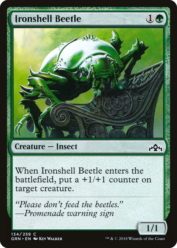 Image of Ironshell Beetle (GRN-134) - Guilds of Ravnica Foil