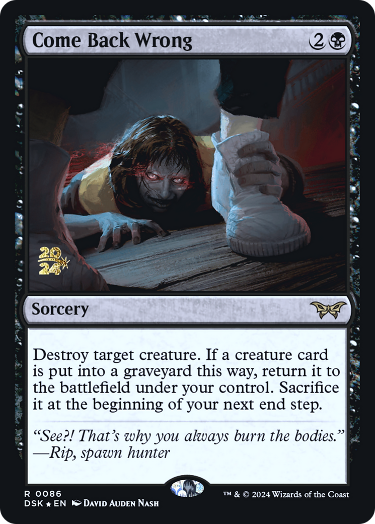 Image of Come Back Wrong (0086) (PRE-086) - Duskmourn: House of Horror Promos Foil