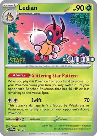 Image of Ledian (Prerelease) [Staff] 133  - Reverse Holofoil SV Scarlet & Violet Promo Cards - Promo