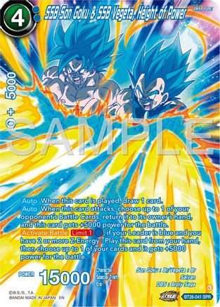 Image of SSB Son Goku & SSB Vegeta, Height of Power (SPR) (BT26-041) - Ultimate Advent Foil