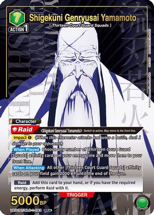 Image of Shigekuni Genryusai Yamamoto (093) (SR*) (UE01BT/BLC-1-093) - UE01BT BLEACH ThousandYear Blood War Foil