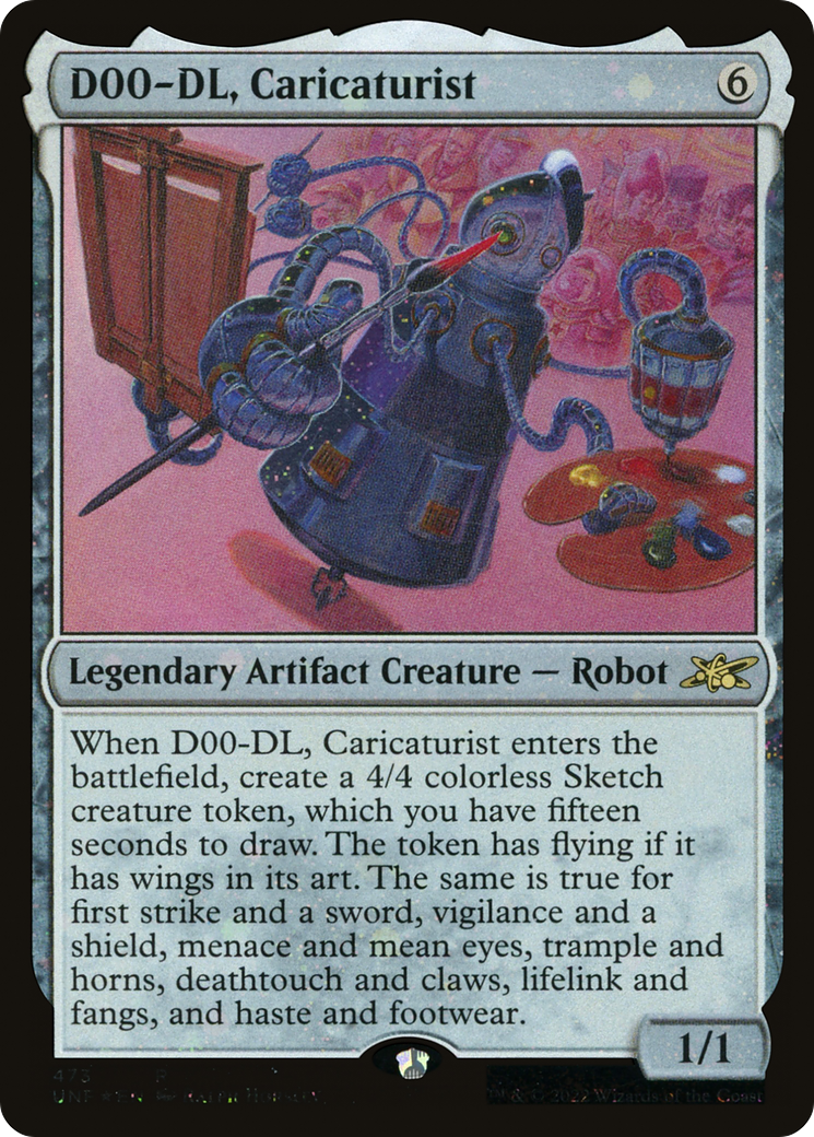 Image of D00-DL, Caricaturist (Galaxy Foil) (UNF-473) - Unfinity Foil