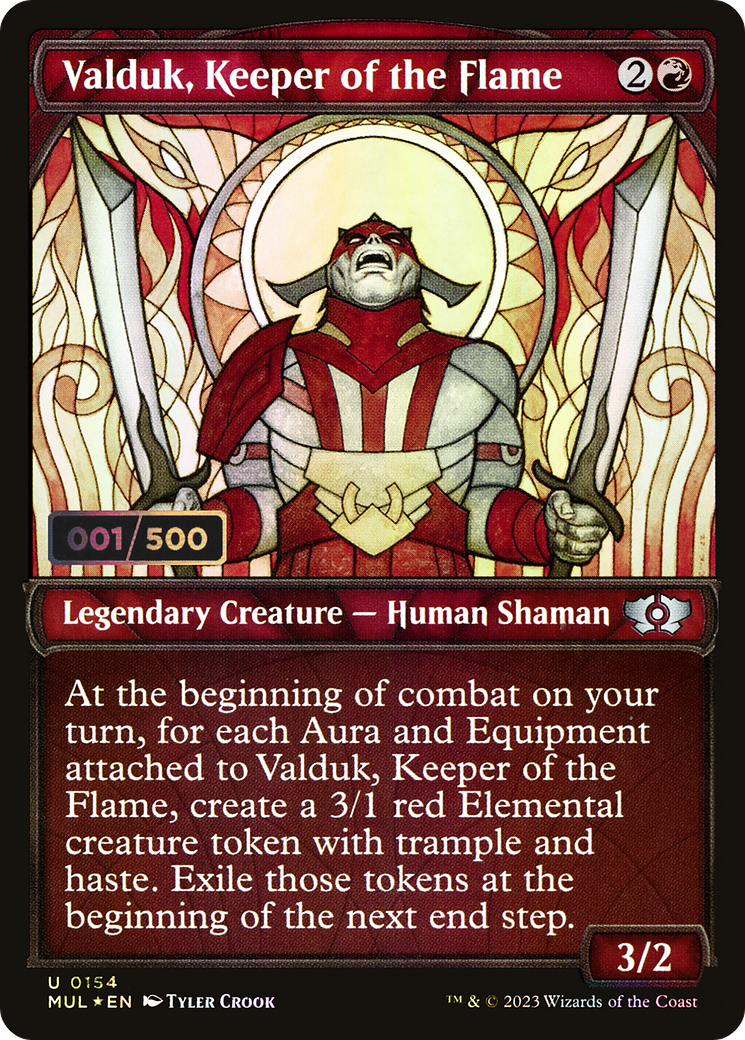 Image of Valduk, Keeper of the Flame (Serial Numbered) (MUL-154) - Multiverse Legends: (Showcase) Foil