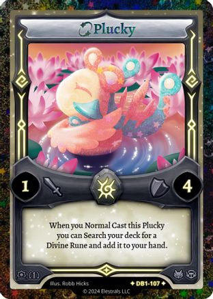 Image of Plucky (Alternative Art) (DB1-107) - Daybreak First Edition Reverse Holo