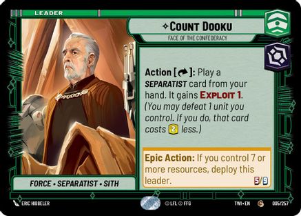 Image of Count Dooku - Face of the Confederacy (005/257) - Twilight of the Republic