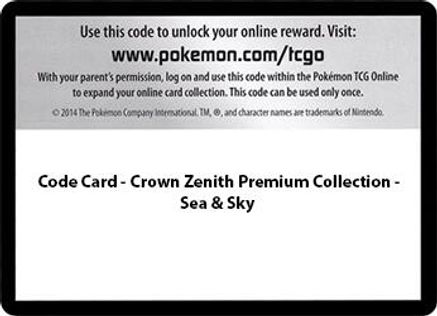 Image of Code Card - Sea & Sky Premium Collection  Crown Zenith - Code Card