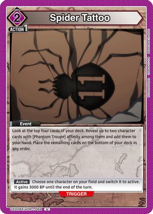 Image of Spider Tattoo (UE02BT/HTR-1-064) - UE02BT HUNTER X HUNTER