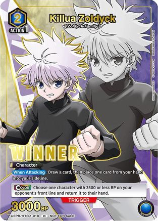 Image of Killua Zoldyck (018) (Winner) (UEPR/HTR-1-018) - Union Arena Promotion Cards Foil