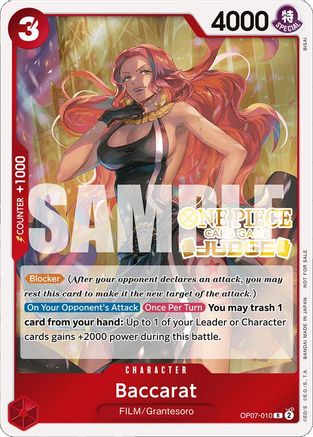Image of Baccarat (Judge Pack Vol. 4) (OP07-010) - One Piece Promotion Cards Foil